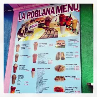 a menu for a mexican restaurant