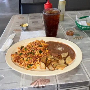 a plate of mexican food