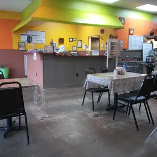 Cashier's desk and entry to kitchen