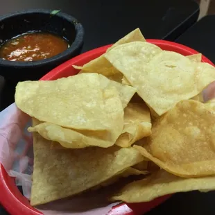 Homemade chips and salsa