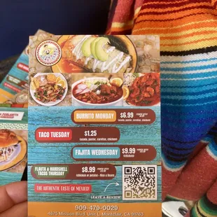 menu