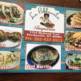 a menu for a mexican restaurant