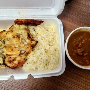 It comes with rice and beans too