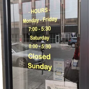 Now closed on Sunday