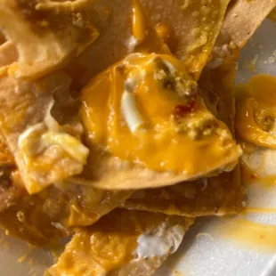 Nasty fake cheese Super Nachos
