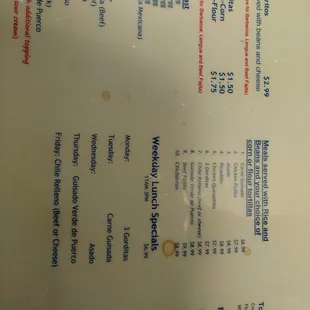 menu
