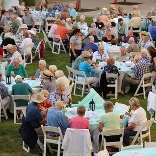 We offer many resident socials. Pictured- Old Man and the Sea Dinner May 2015.