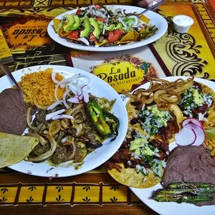 two plates of mexican food