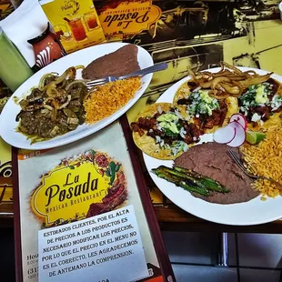 two plates of food on a table
