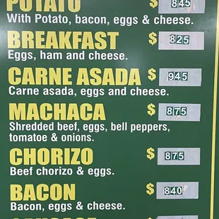 Breakfast burritos
