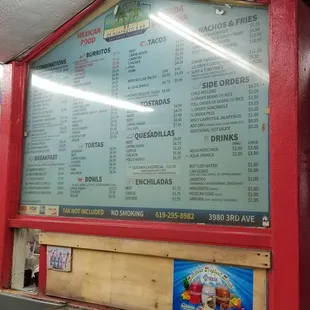 menu