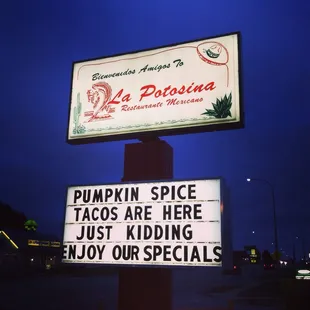 I love a restaurant with a healthy sense of humor.