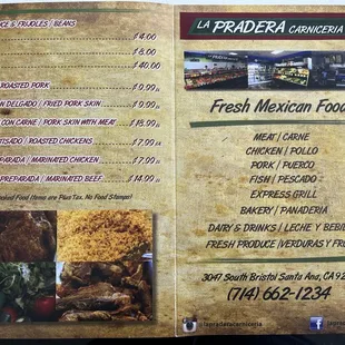 Menus side 2 as of April 2024