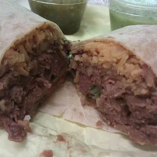 Inside the Lengua Burrito