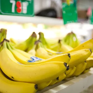 a bunch of bananas on a shelf