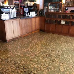 Bare floors, no tables, as it should be, unfortunately