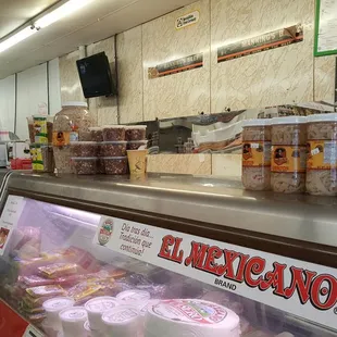 the interior of a deli
