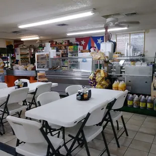 Food counter, eating space and check out register