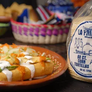Savory home made enchildas made with our delicious corn tortillas. A wonderful meal with wonderful flavors!