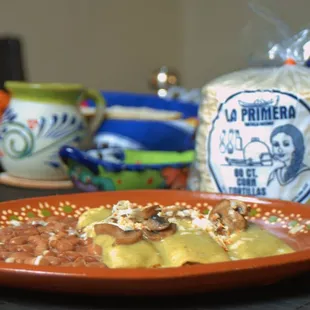 Hatch Green Chile enchiladas, a true staple of the New Mexico cuisine! View our &quot;Recipes&quot; tab on our website for the secret recipe.