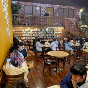 View into the "library" area from our booth.
