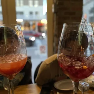 Giant Sangria on the right and owner gave the kids a non alcoholic version