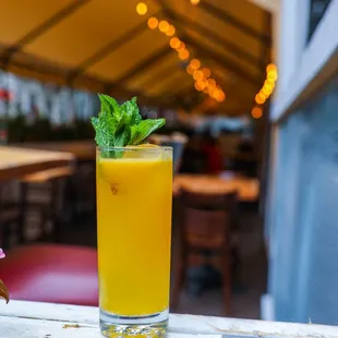 a glass of orange juice