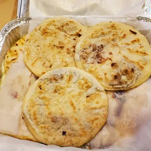 Pupusas were delivered through UberEats.