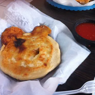 a basket of food on a table