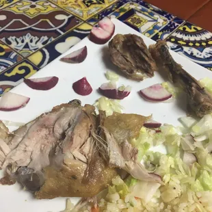 a plate of food on a table