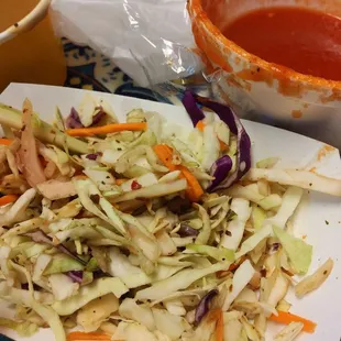 Dried out cabbage salad.