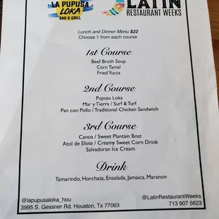 menu