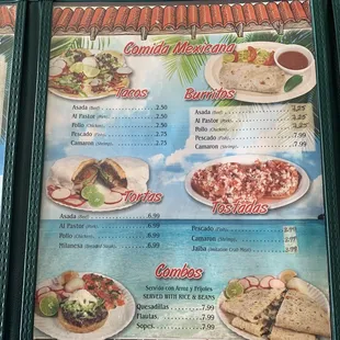 the menu