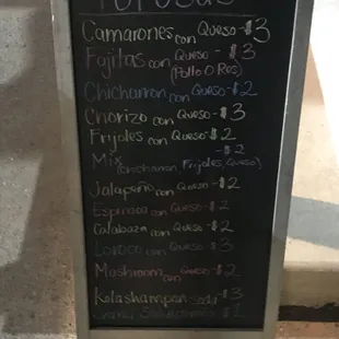 menu
