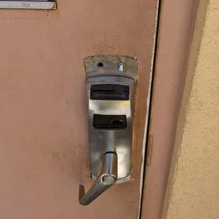 Exterior door that was always unlocked. It was broken here too. Poor security!!!!