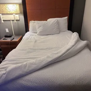 Double bed...basically a wide twin. Paid for and reserved a king.