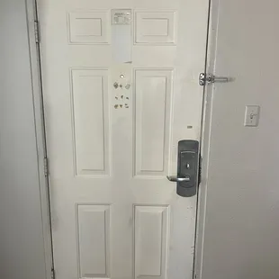 Horrible paint job around door, and very dirty