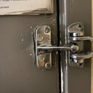 Broken lock on the door