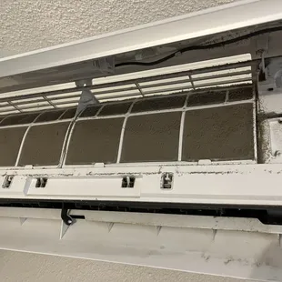 Filthy air conditioning filter