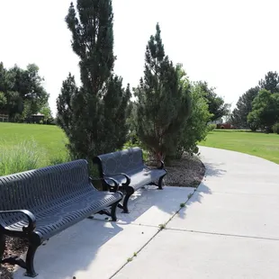There are benches in four different parts of the park.