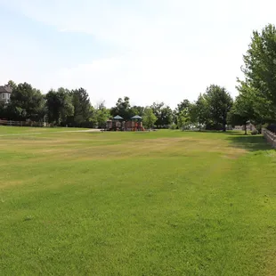There is a larger field on the west side of the park.