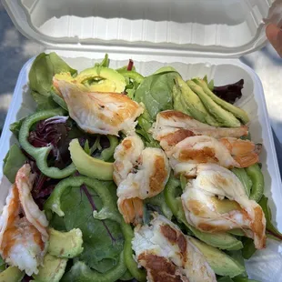 Ensalada Verde con Camarones. Shrimp salad