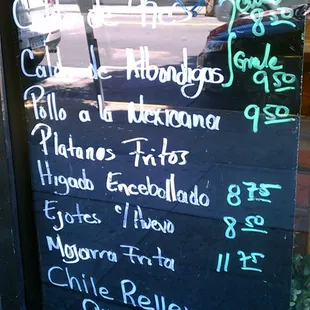 menu
