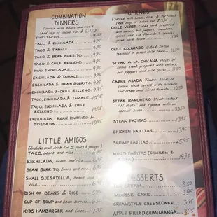 the menu