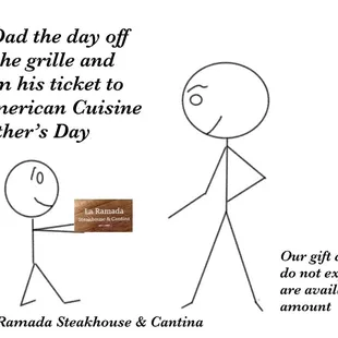 Our gift cards are good for any occasion and they don&apos;t expire! Good for restaurant purchases only