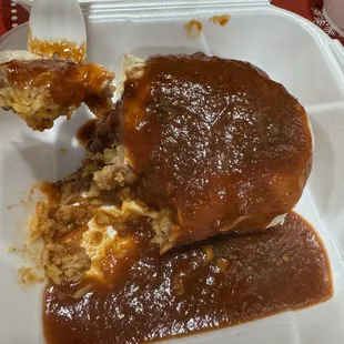 1/2 of the Desebrada Burrito