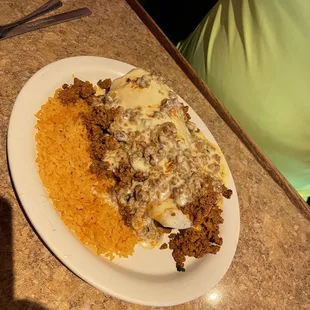Choriconqueso burrito...may not be its exact name but it was todays special and huge!