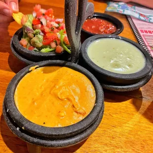 Dip sampler + house salsa