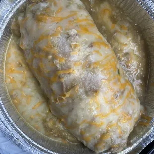Chili verde wet burrito