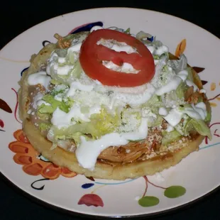 sope/sope corn tortilla handmade with meat of your choice $3.50